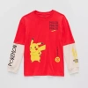 Mad Engine Pikachu Little & Big Kid Boys Crew Neck Long Sleeve Regular Fit Pokeman Graphic T-shirt In Red