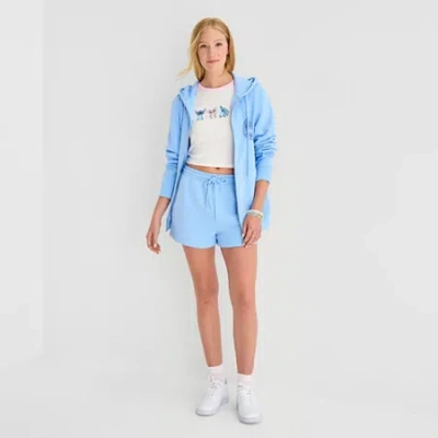 Mad Engine Stitch Fleece Short Womens Juniors Pull-on Short In Blue