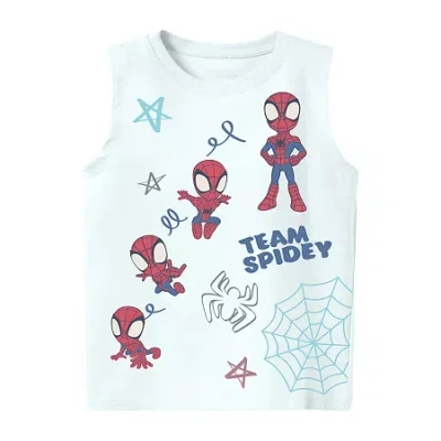 Mad Engine Babies' Toddler Boys Crew Neck Sleeveless Spiderman Tank Top In Blue
