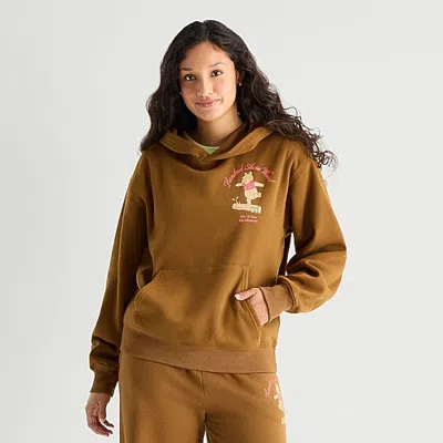 Mad Engine Winnie The Pooh Hoodie Womens Juniors Long Sleeve Winnie The Pooh Fleece Hoodie In Brown