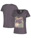 Mad Engine Women's Charcoal Fender Las Vegas Scoop Neck T-shirt In Charcoal