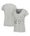 Mad Engine Women's Heather Gray Mickey & Friends Scoop Neck T-shirt In Heather Gray
