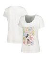 MAD ENGINE WOMEN'S MICKEY MOUSE WHITE MICKEY & FRIENDS GROOVY SCOOP NECK T-SHIRT