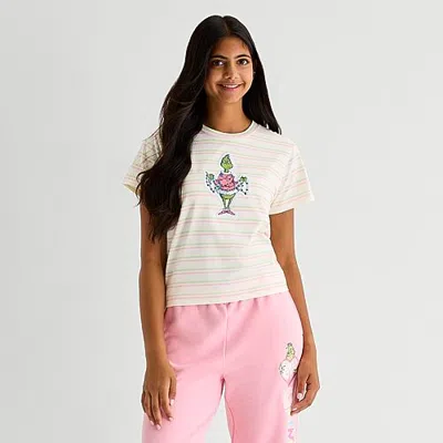 Mad Engine Womens Crew Neck Short Sleeve Fitted Grinch Graphic T-shirt In Multi