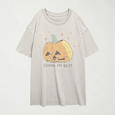 Mad Engine Womens Crew Neck Short Sleeve Regular Fit Graphic T-shirt In Beige