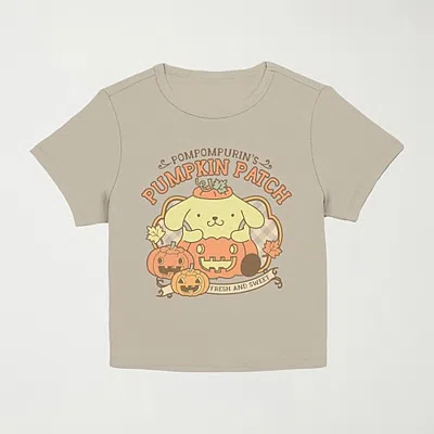 Mad Engine Womens Crew Neck Short Sleeve Regular Fit Hello Kitty Graphic T-shirt In Beige