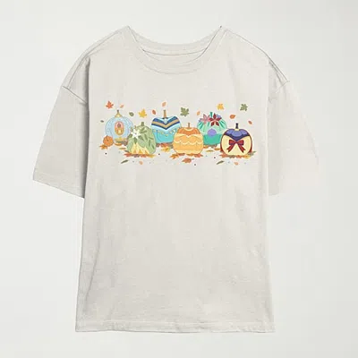 Mad Engine Womens Crew Neck Short Sleeve Regular Fit Princess Graphic T-shirt In Beige