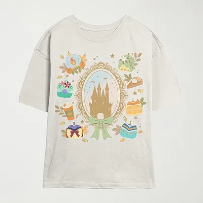 Mad Engine Womens Crew Neck Short Sleeve Regular Fit Princess Graphic T-shirt In Beige