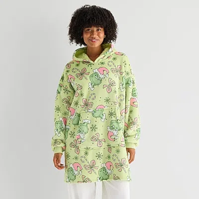 Mad Engine Womens Hooded Long Sleeve Grinch Sweatshirt In Green