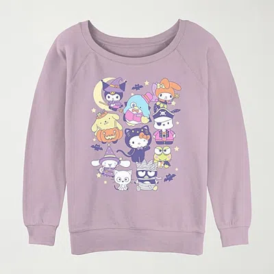 Mad Engine Womens Juniors Crew Neck Long Sleeve Loose Fit Graphic T-shirt In Purple