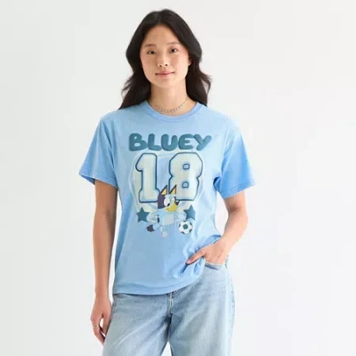 Mad Engine Womens Juniors Crew Neck Short Sleeve Loose Fit Bluey Graphic T-shirt