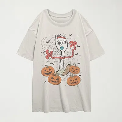Mad Engine Womens Juniors Crew Neck Short Sleeve Oversized Graphic T-shirt In Beige