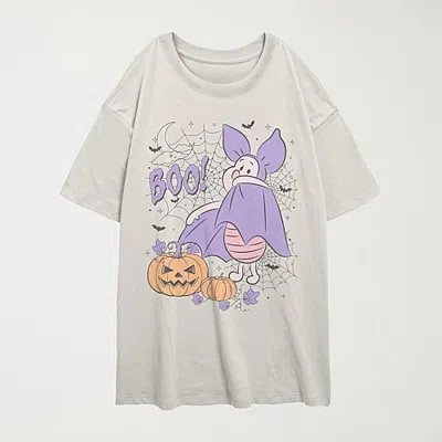 Mad Engine Womens Juniors Crew Neck Short Sleeve Oversized Hello Kitty Graphic T-shirt In Beige