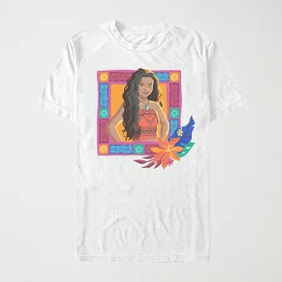 Mad Engine Womens Juniors Crew Neck Short Sleeve Regular Fit Moana Graphic T-shirt In White
