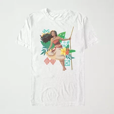 Mad Engine Womens Juniors Crew Neck Short Sleeve Regular Fit Moana Graphic T-shirt In White