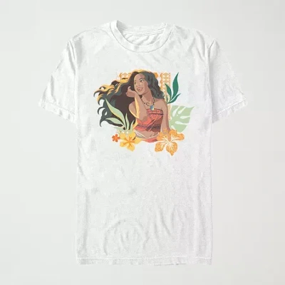Mad Engine Womens Juniors Crew Neck Short Sleeve Regular Fit Moana Graphic T-shirt In White
