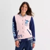 Mad Engine Womens Juniors Lilo & Stitch Fleece Midweight Bomber Jacket In Pink