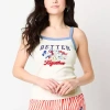 Mad Engine Womens Juniors Square Neck Sleeveless Mickey And Friends Tank Top In Sand