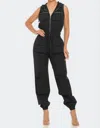 Mad For You Cargo Jumpsuit In Black In Black