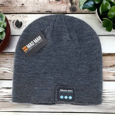 Mad Man Bluetooth Beanie In Grey In Gray