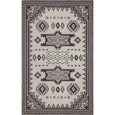 Mad Mats 5' X 8' Apache Outdoor Mat, Cream & Brown, Reversible Mat For Patio, Porch, Deck, Floor Mat