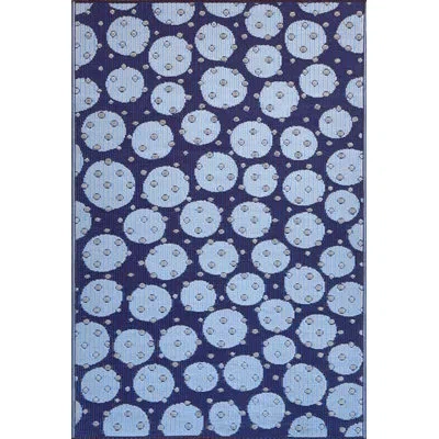 Mad Mats 5' X 8' Double Polka Outdoor Mat, Blue