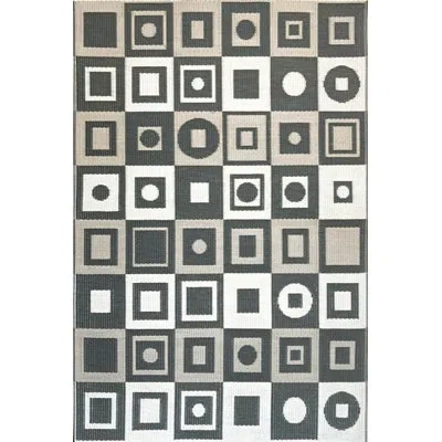 Mad Mats 5' X 8' Squares Outdoor Mat, Charcoal Grey In Gray