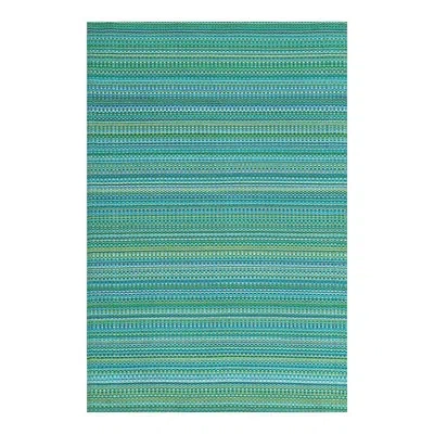 Mad Mats 8' X 10' Outdoor Mat, Mixed - Tropical In Blue