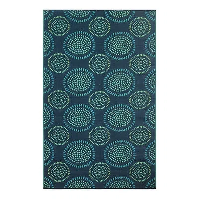 Mad Mats 8' X 10' Outdoor Mat, Molly - Black / Aqua