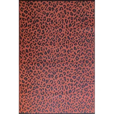 Mad Mats Animal Print Polypropylene Indoor / Outdoor Area Rug In Brown In Black;brown