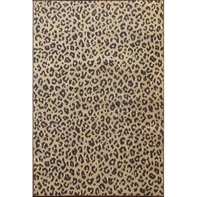 Mad Mats Animal Print Polypropylene Indoor / Outdoor Area Rug In Gold