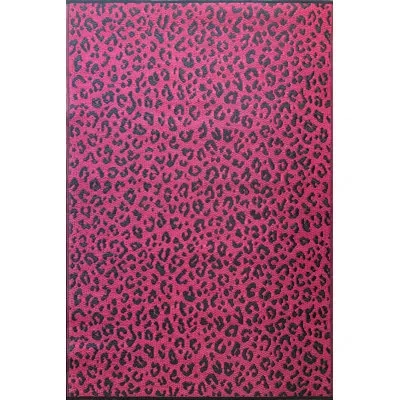 Mad Mats Animal Print Polypropylene Indoor / Outdoor Area Rug In Red