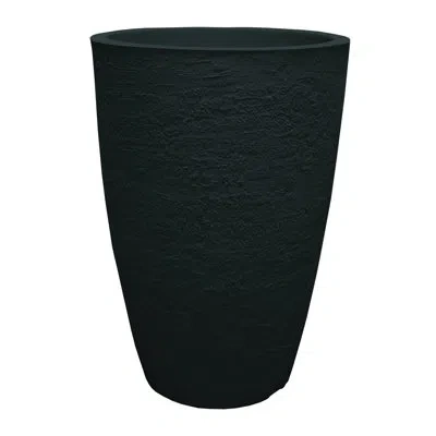 Mad Mats Aspen & Fig Modern Conic Planter Plant Pot, Durable Resin Pot, Weather & Uv Resistant, Tall Plant Po In Black