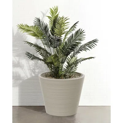 Mad Mats Aspen & Fig Round 23" Plant Pot, Durable Resin Pot, For Indoor And Outdoor Use, Large Outdoor Plante In White