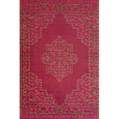 Mad Mats Bouquet Outdoor Mat, Red, Reversible Mat For Patio, Porch, Deck, Floor Mat