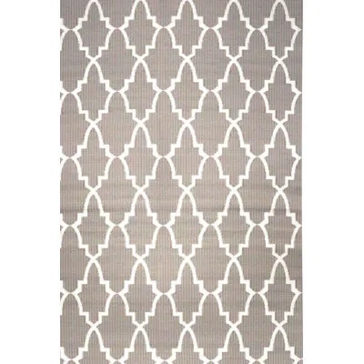 Mad Mats Casa Blanca Geometric Polypropylene Gray Indoor/outdoor Area Rug In White;gray