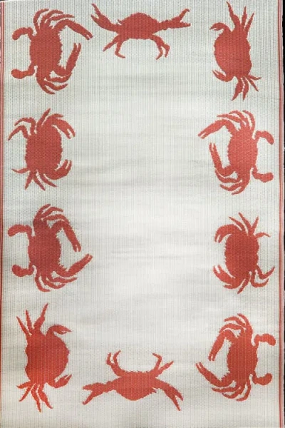 Mad Mats Crab Orange & Cream Rug