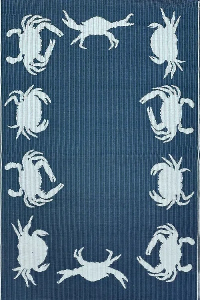 Mad Mats Crab Rug In Blue