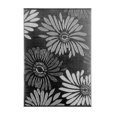 Mad Mats Daisy Outdoor Mat, Black