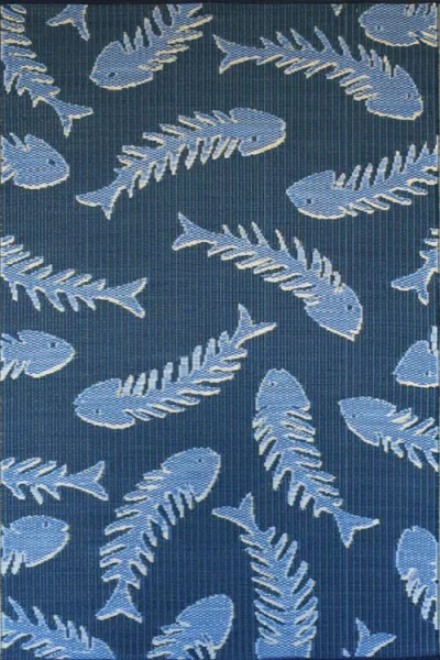 Mad Mats Fishbone Navy & Periwinkle
