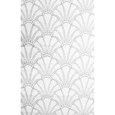 Mad Mats Floral Hand Hooked Silver Indoor / Outdoor Area Rug