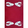 Mad Mats Four Lobster Red & Aqua In Multi