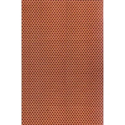 Mad Mats Geometric Handmade Orange Outdoor Area Rug - Reversible, Uv Resistant, 100% Recycled Material