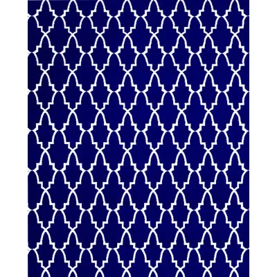 Mad Mats Geometric Polypropylene Blue Indoor/outdoor Rug