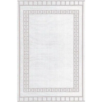 Mad Mats Handmade Looped/hooked White/beige Indoor / Outdoor Area Rug In Beige;white
