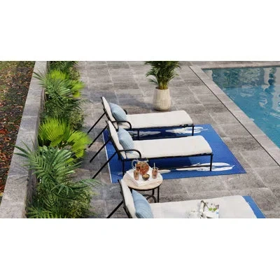 Mad Mats Lobster Outdoor Mat, Blue & White, Reversible Mat For Patio, Porch, Deck, Floor Mat