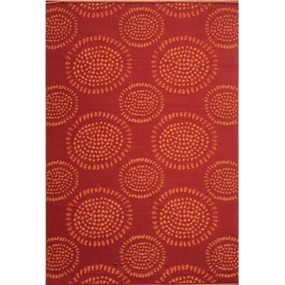 Mad Mats Molly Red Indoor/outdoor Area Rug - Reversible, Uv Resistant, 100% Recycled Material