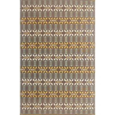 Mad Mats Moroccan Geometric Polypropylene Brown Indoor/outdoor Area Rug