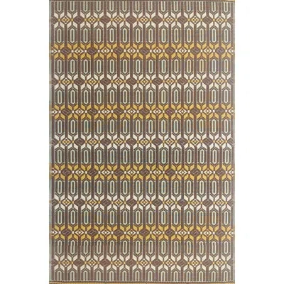 Mad Mats Moroccan Handmade Looped/hooked Brown/ivory/green Indoor / Outdoor Area Rug In Brown;ivory;green