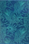 Mad Mats Palm Leaf Deep Turquoise In Multi